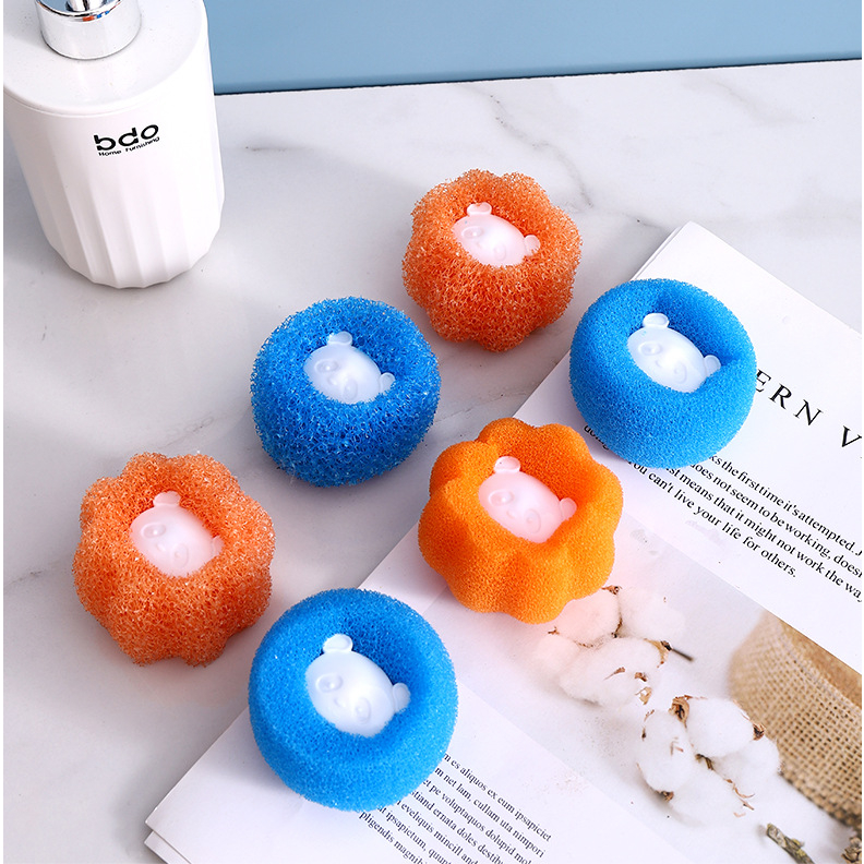 Bóng giặt quần áo thu gom lông tóc, chống xơ vải, bông xốp bọt biển loại bỏ tóc bảo quả lồng máy giặt tiện dụng