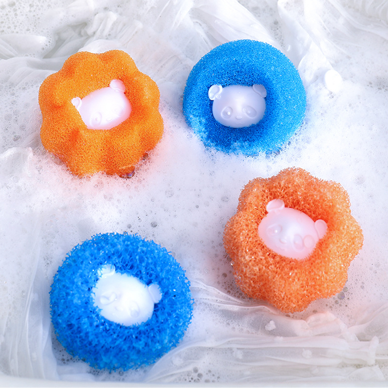 Bóng giặt quần áo thu gom lông tóc, chống xơ vải, bông xốp bọt biển loại bỏ tóc bảo quả lồng máy giặt tiện dụng