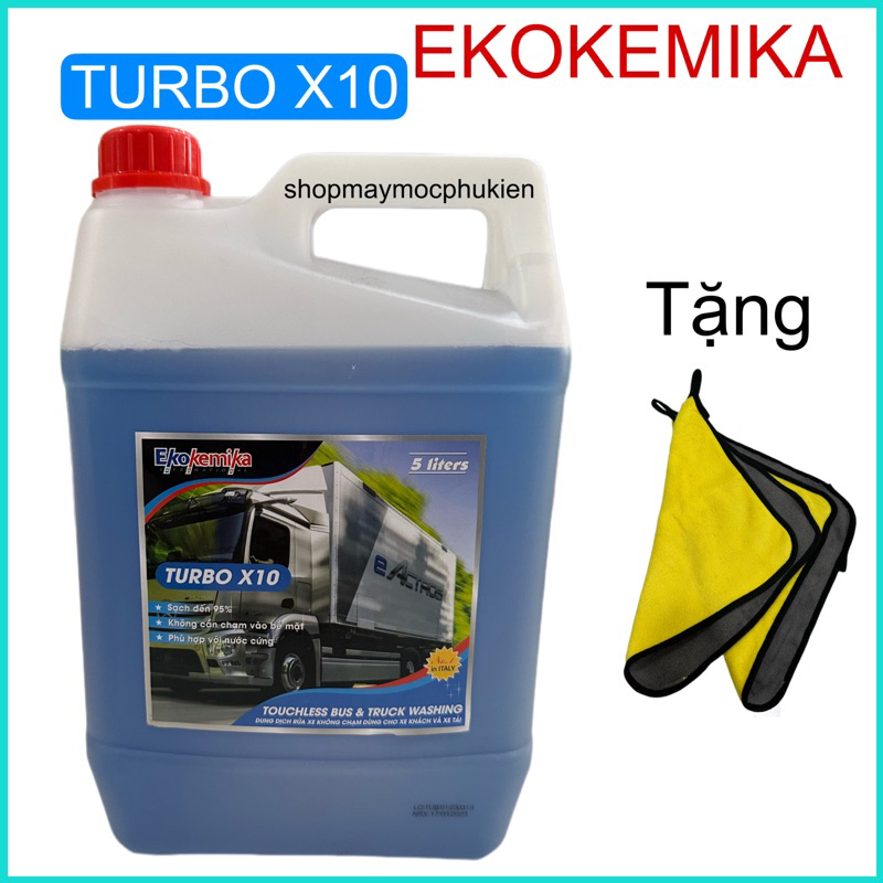 TURBO X10 EKOKEMIKA Can 5L Dung Dịch Rửa Xe Không Chạm