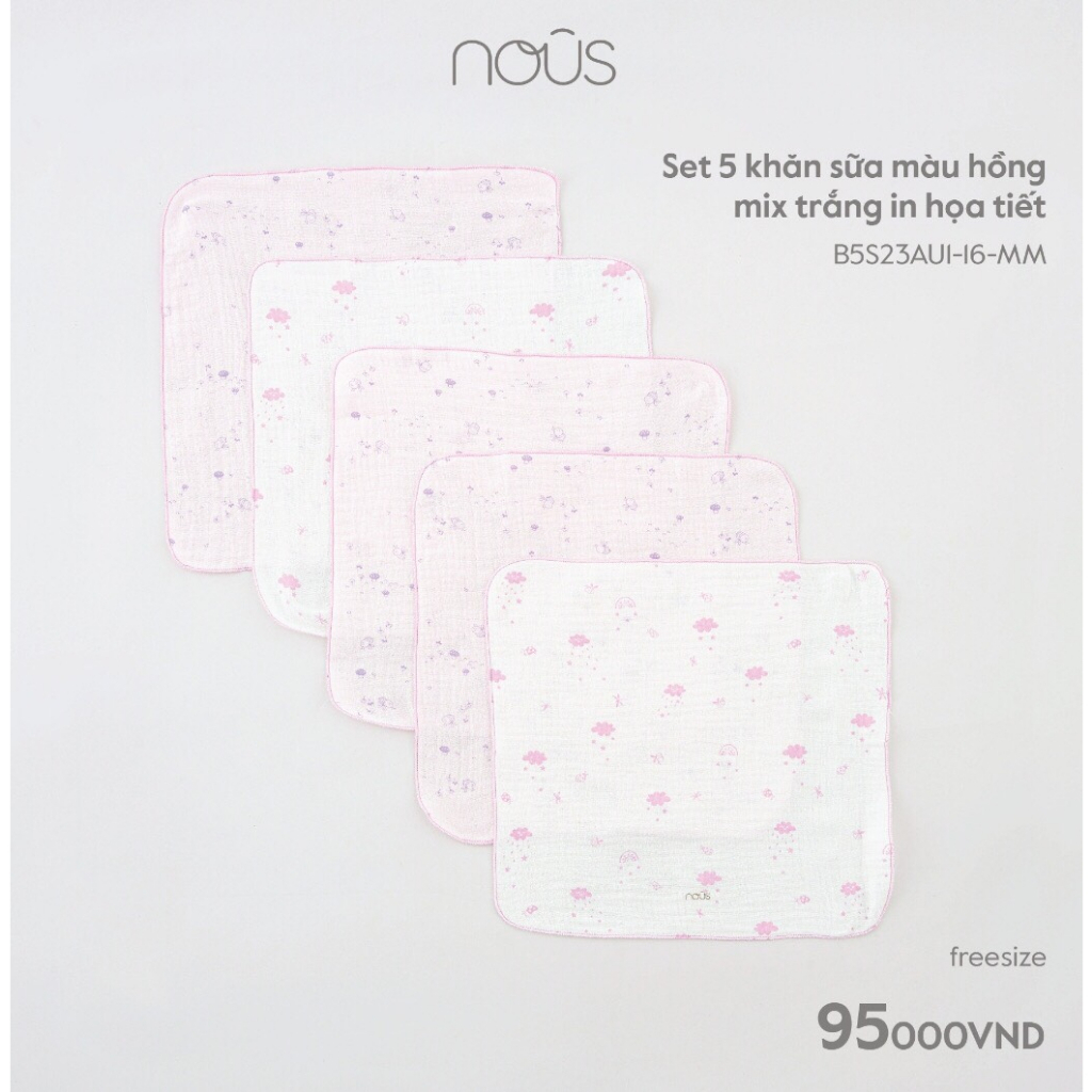 Nous- Set 5 khăn sữa Nous
