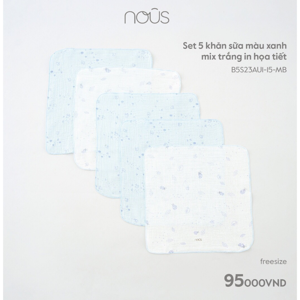 Nous- Set 5 khăn sữa Nous