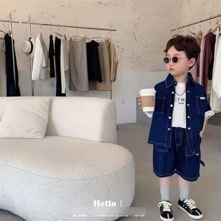 Set sơ mi Jean QC bé trai-short