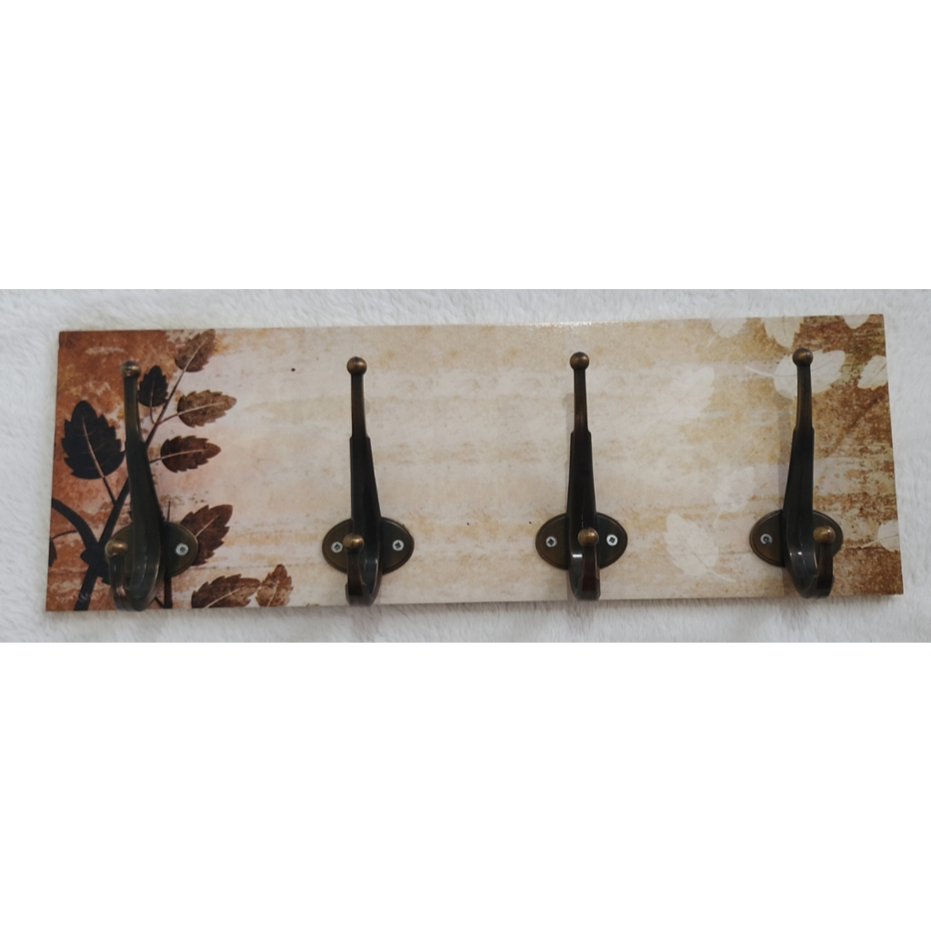 Giá treo quần áo treo tường 4 móc - Wooden Wall Hanger 4 hooks