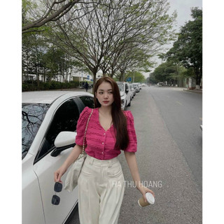 Áo sơ mi ren nổi cổ tim bigsize (65-95kg)