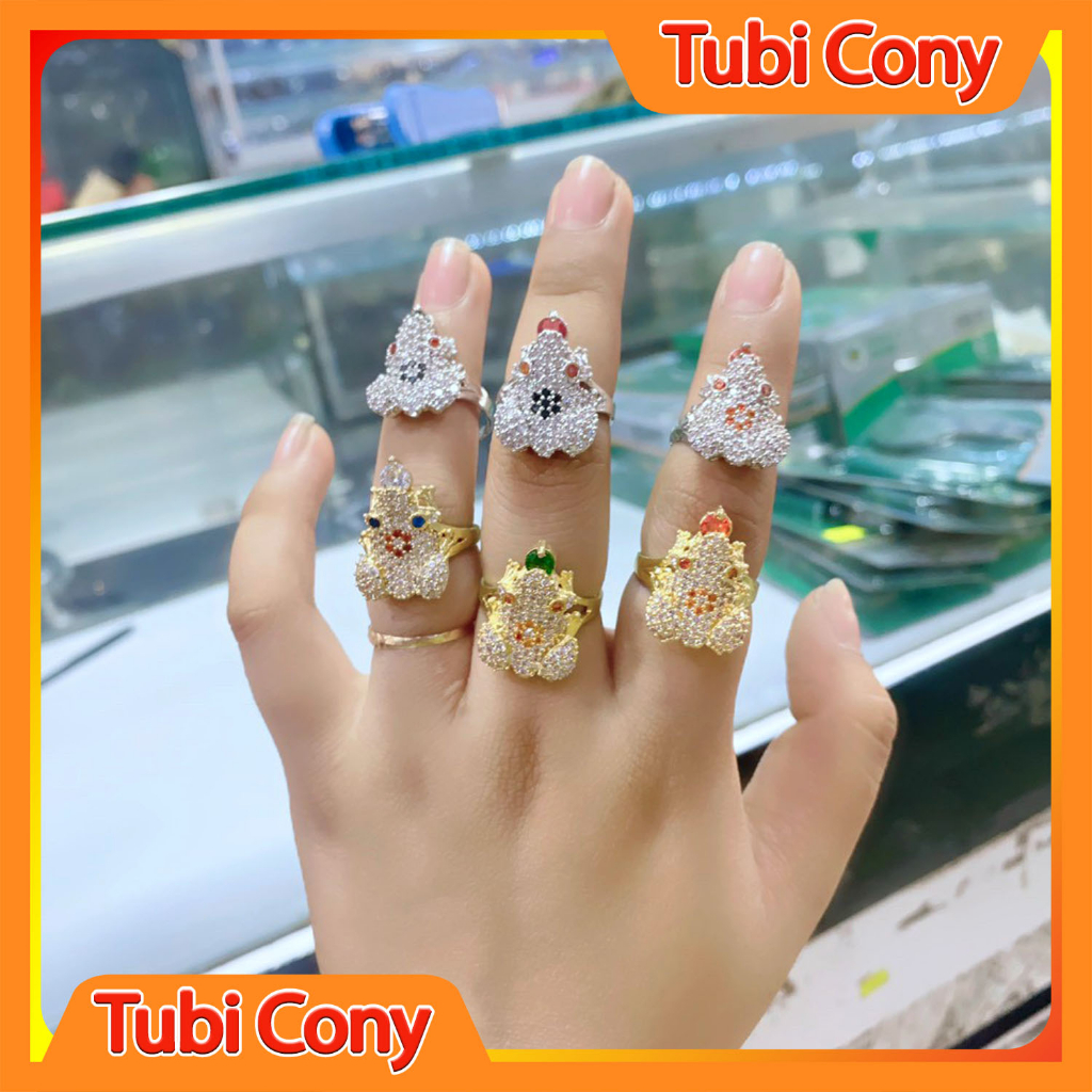 Nhẫn Nữ Mạ Vàng Hoặc Mạ Bạc Cóc Ngậm Ngọc