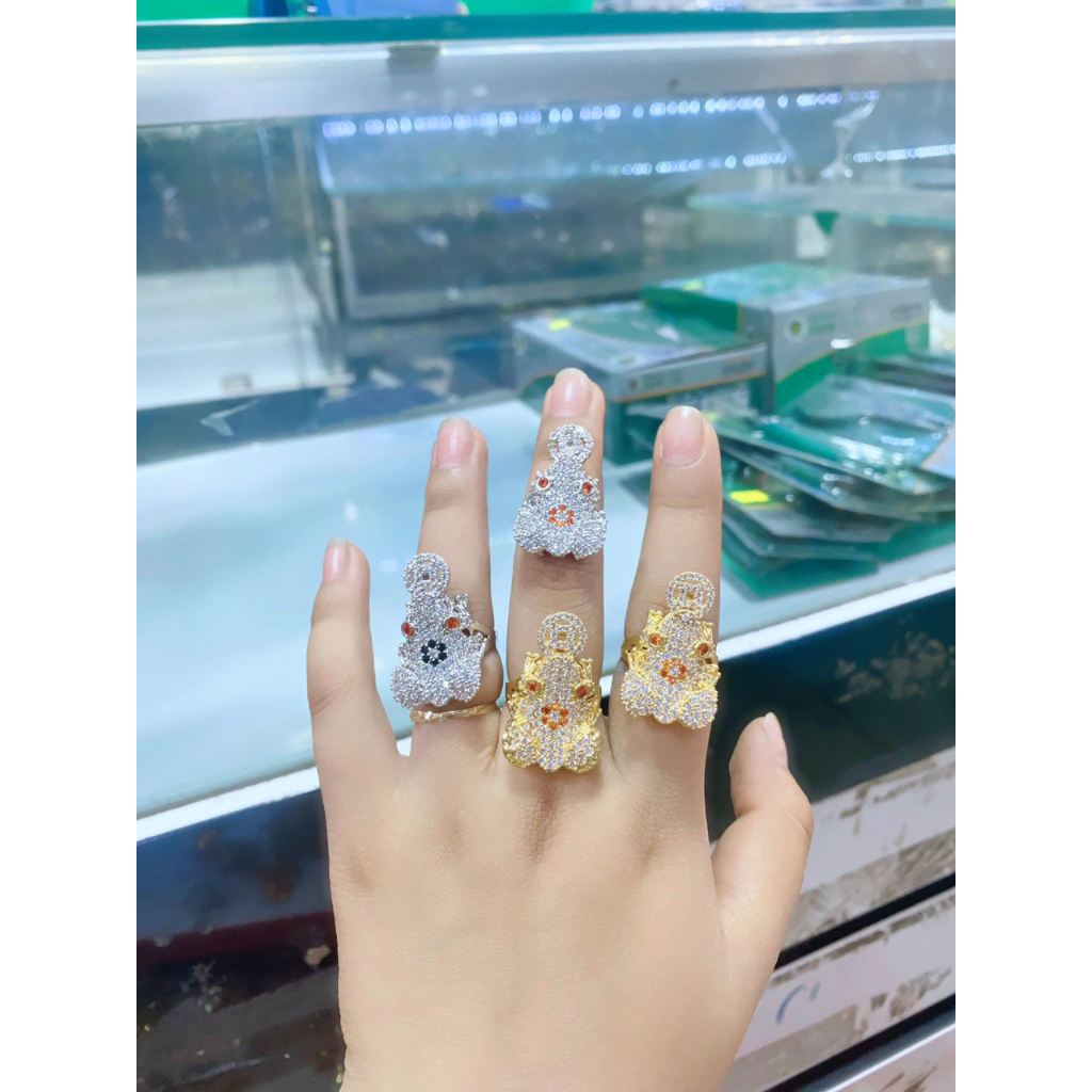 Nhẫn Nữ Mạ Vàng Hoặc Mạ Bạc Cóc Ngậm Kimm TIền