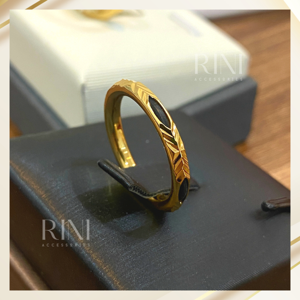 Nhẫn đuôi voi xi mạ vàng, cầu tài lộc bình an, nhẫn đuôi voi xi mạ vàng 18k - Rini. Accessories