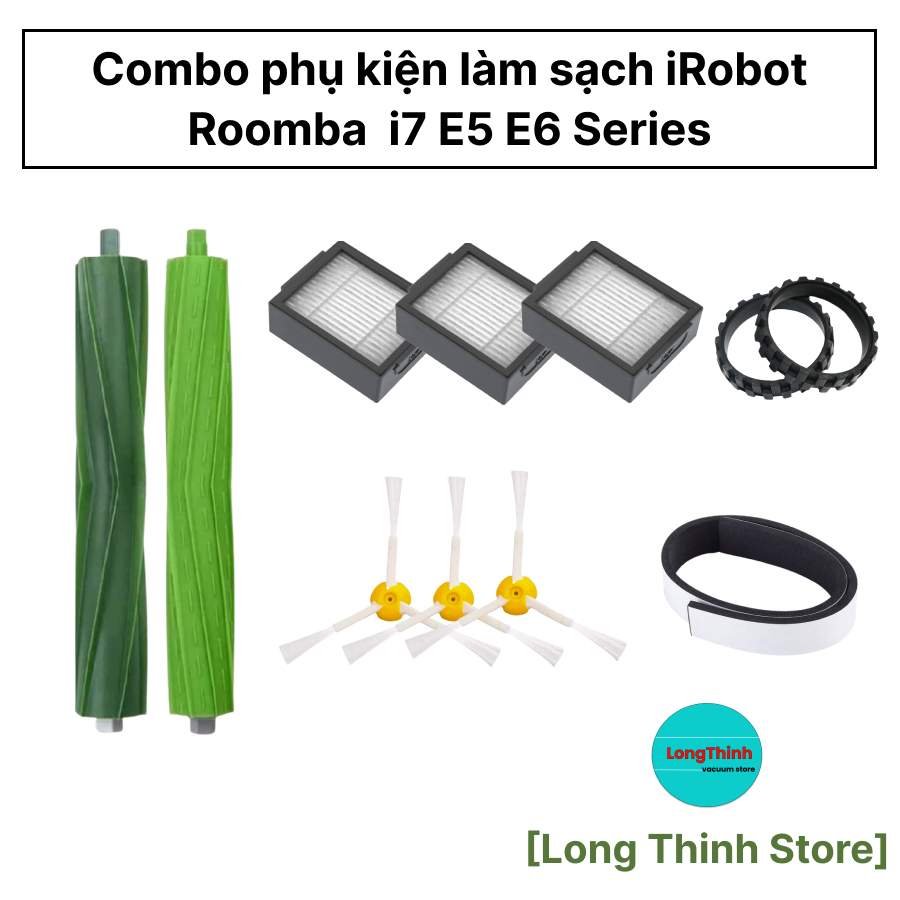 Bộ Phụ Kiện Làm Sạch Thay Thế Cho Robot Hút Bụi iRobot Roomba i7 E5 E6 Series