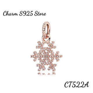 Charm pan ale treo hoa tuyết vàng hồng đính đá bạc s925 hàng cao cấp