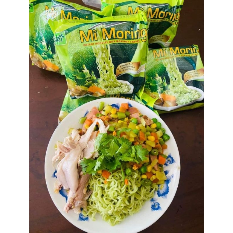 Sét 10 gói mì tôm chùm ngây heathyl eatclean ít calo không nóng Moringa(có gói gia vị)