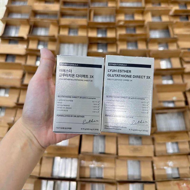 Film ngậm siêu trắng da DR ESTHER formula Glutathione Direct Film 3X Hàn Quốc hộp 30 miếng