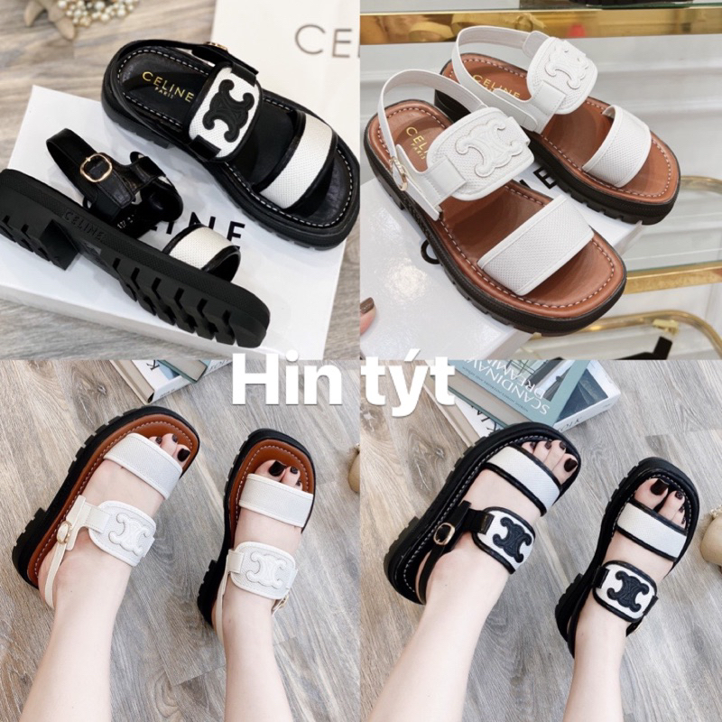 Sandal quai ngang clin đế răng cưa fullbox