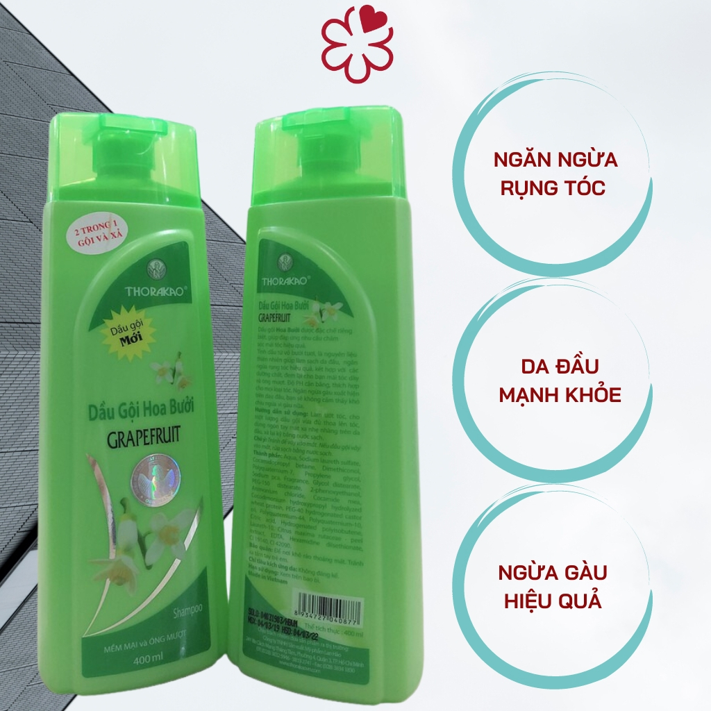 Dầu Gội Và Xả Hoa Bưởi Thorakao 400ml