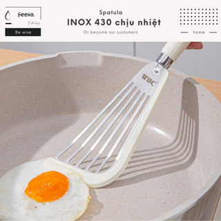 Cây spatula inox 430 chịu nhiệt cao cấp có rãnh thoát dầu, cây vét bột cao cấp silicon chịu nhiệt
