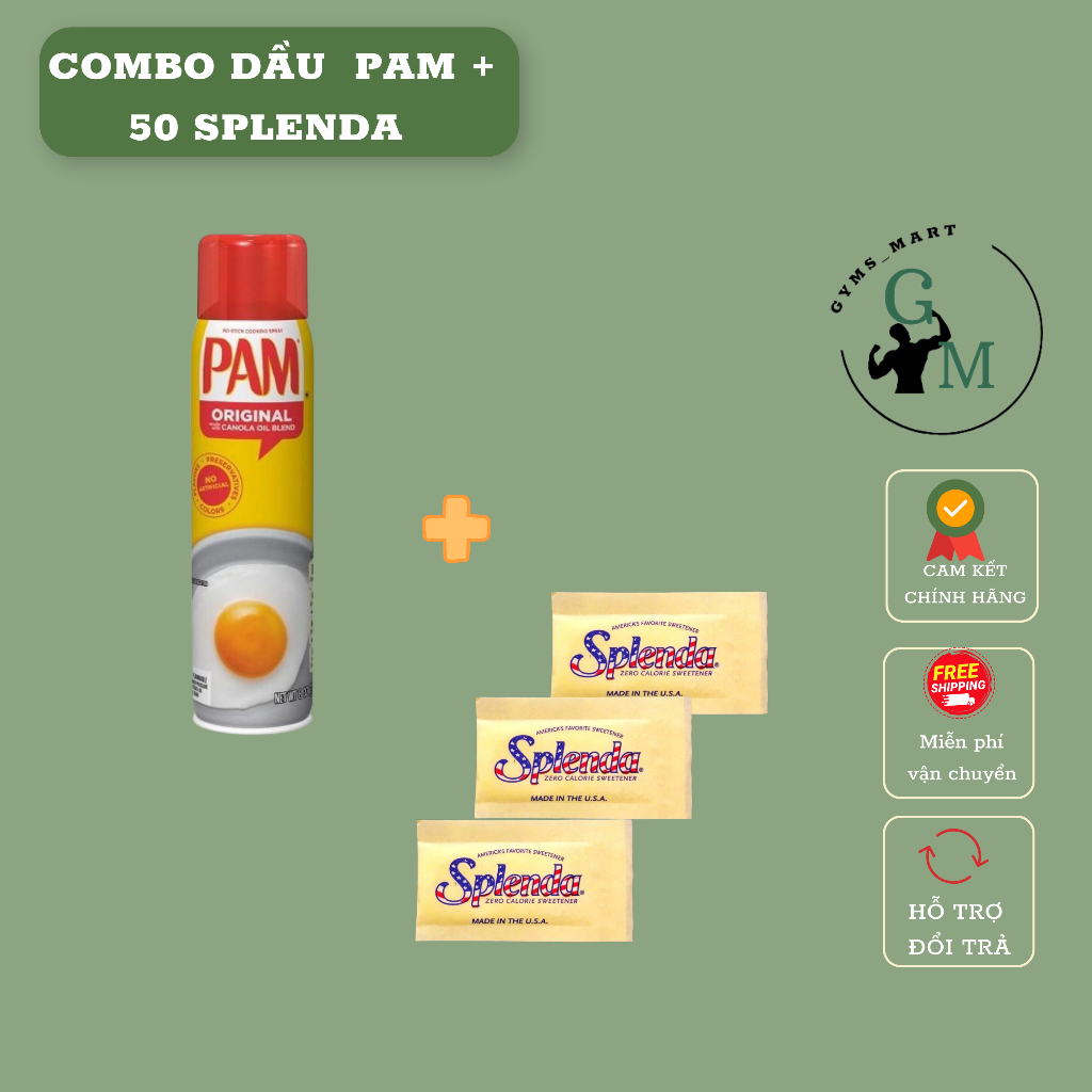 Combo tiết kiệm Dầu ăn kiêng 0 calo và 50 gói đường 0calo splenda