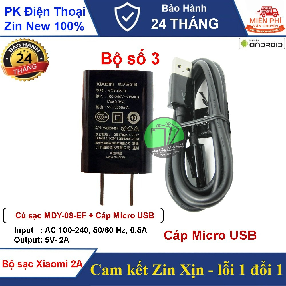 Bộ sạc 5V-2A Xiaomi MDY-08-EF - Chuẩn Bóc Máy - Nguyên Seal
