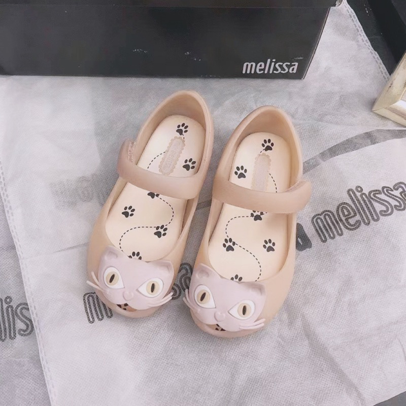 Giầy nhựa thơm melisa cho bé gái siêu mềm họa tiết mèo dễ thương
