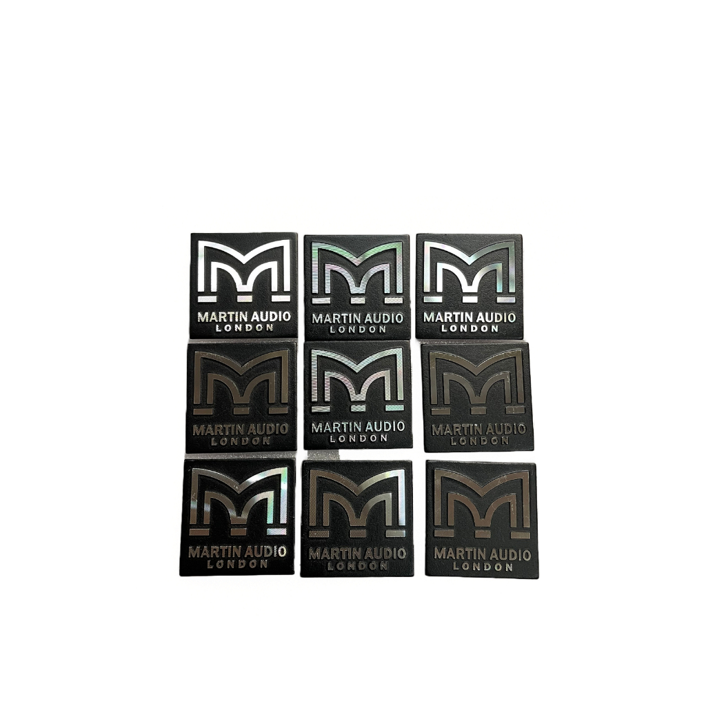 TEM DÁN THÙNG LOA THƯƠNG HIỆU MARTIN NHÔM XỊN TỐT 3,8cm x 3,8cm - GIÁ 1 CẶP