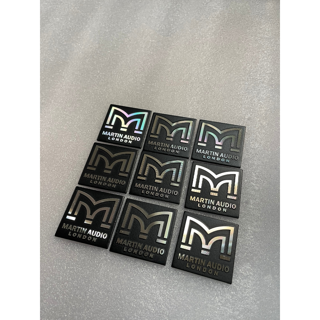 TEM DÁN THÙNG LOA THƯƠNG HIỆU MARTIN NHÔM XỊN TỐT 3,8cm x 3,8cm - GIÁ 1 CẶP