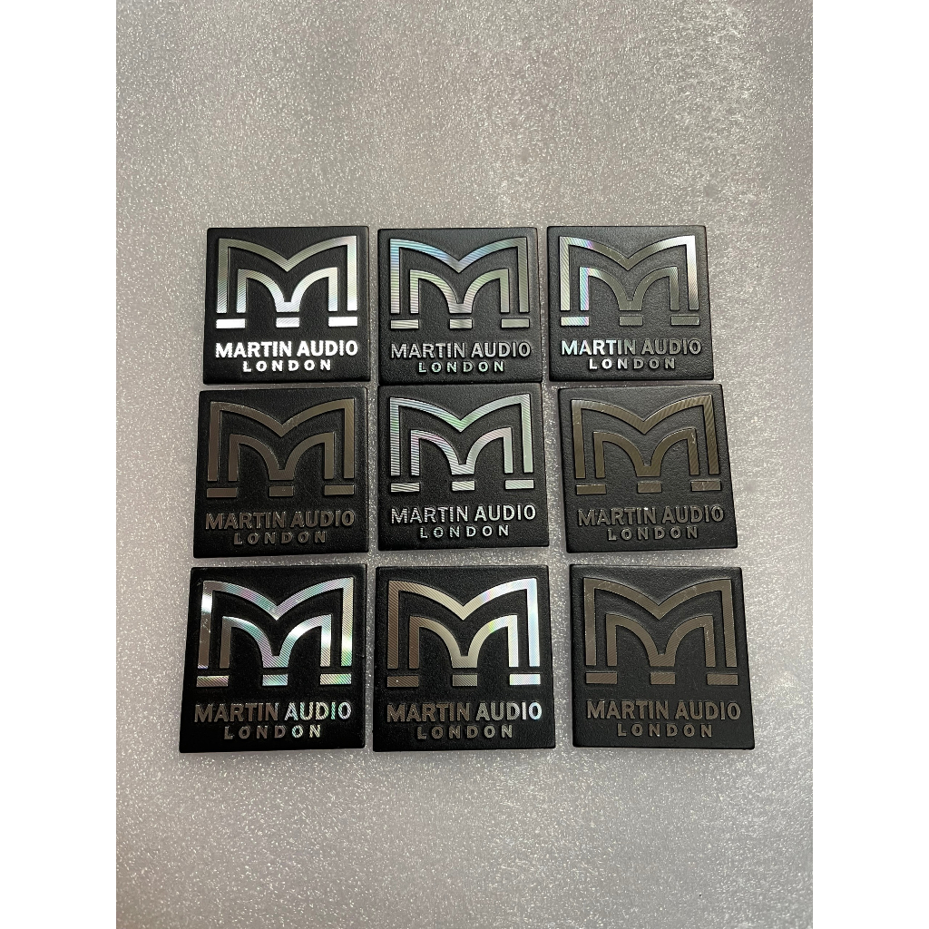 TEM DÁN THÙNG LOA THƯƠNG HIỆU MARTIN NHÔM XỊN TỐT 3,8cm x 3,8cm - GIÁ 1 CẶP