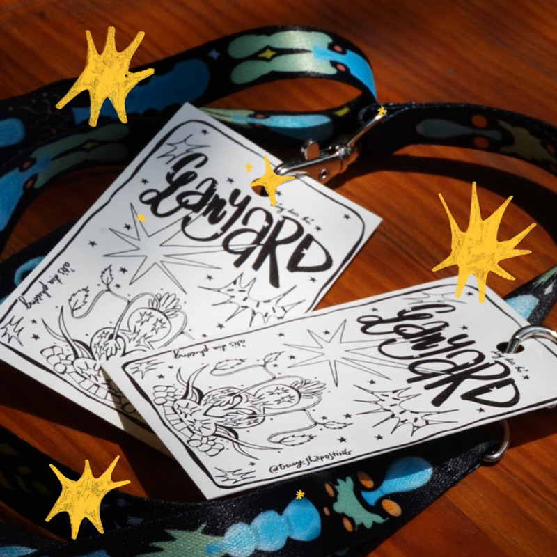 Dây đeo thẻ/ Lanyard Hoạ tiết hoa & bình - truy.shitposting