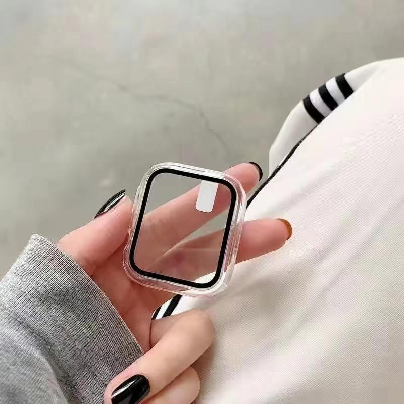 Vỏ đồng hồ Apple cho iWatch 7/6/5/4/3/2/1/SE PC + kính 38mm/41mm/42mm/44mm/45mm/49mm