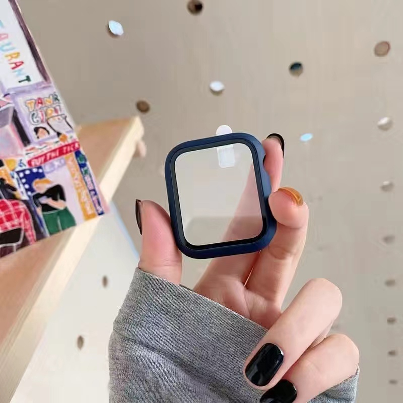 Vỏ đồng hồ Apple cho iWatch 7/6/5/4/3/2/1/SE PC + kính 38mm/41mm/42mm/44mm/45mm/49mm