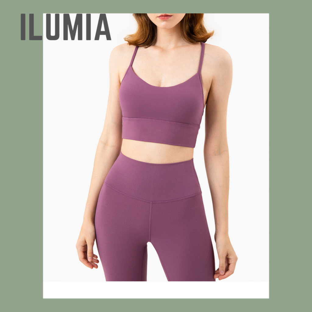 Set Đồ Tập Nữ Áo Bra chắp dây Tập Thể Thao Gym Yoga Cao Cấp - Đồ tập gym yoga chạy bộ thể thao nữ ILUMIA