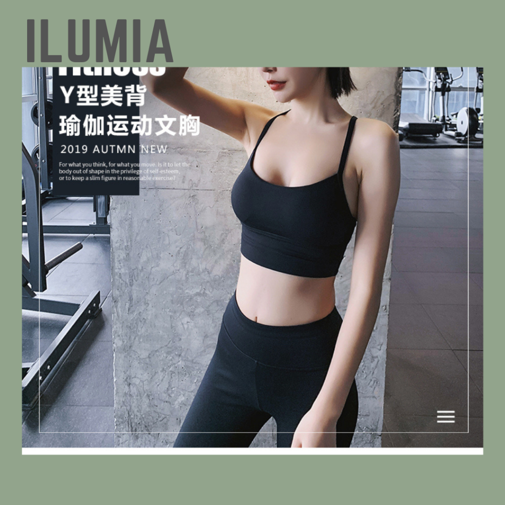 Set Đồ Tập Nữ Áo Bra chắp dây Tập Thể Thao Gym Yoga Cao Cấp - Đồ tập gym yoga chạy bộ thể thao nữ ILUMIA