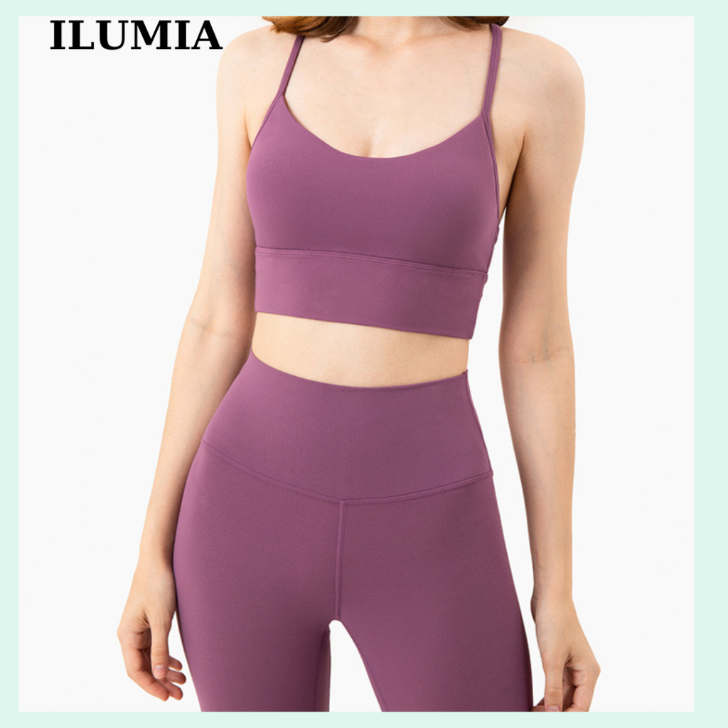 Set Đồ Tập Nữ Áo Bra chắp dây Tập Thể Thao Gym Yoga Cao Cấp - Đồ tập gym yoga chạy bộ thể thao nữ ILUMIA