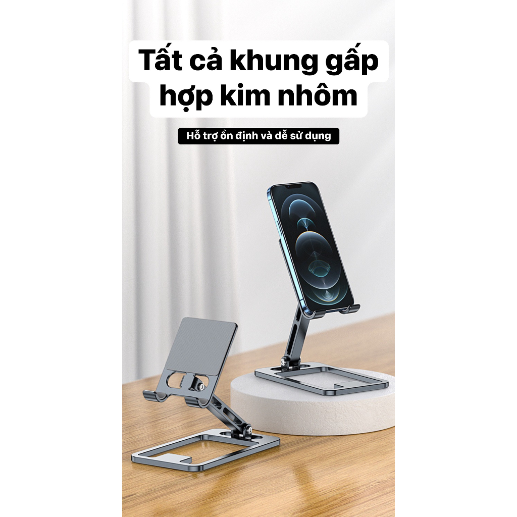 Giá đỡ điện thoại máy tính bảng , kim loại siêu mỏng thích hợp cho iPad 10.2 7 8 9 Gen Soporte Xiaomi Samsung
