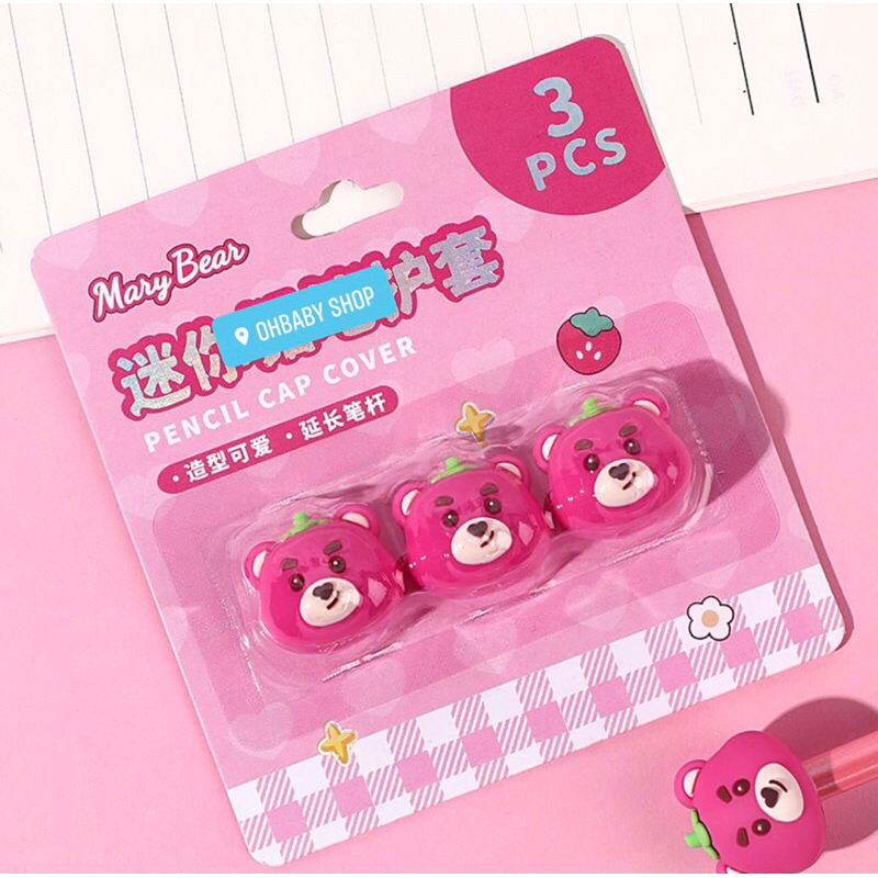 Vỉ nắp bút chì Gấu dâu Lotso và Thỏ tím Lubbie