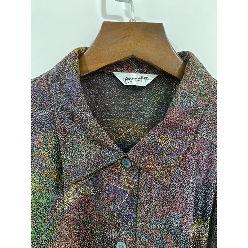 Áo sơ mi hoạ tiết lá vin Nhật oversized - secondhand