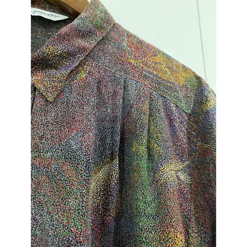 Áo sơ mi hoạ tiết lá vin Nhật oversized - secondhand