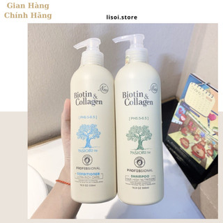 Biotin collagen - Cặp dầu gội xả Biotin Collagen Trắng 1000ml | Dầu gội ngăn rụng tóc, kích thích mọc tóc