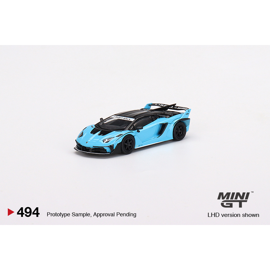 Mô hình ô tô Lamborghini LB-Silhouette WORKS Aventador GT EVO Baby Blue 1/64 MiniGT MGT00494