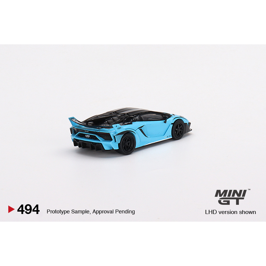Mô hình ô tô Lamborghini LB-Silhouette WORKS Aventador GT EVO Baby Blue 1/64 MiniGT MGT00494