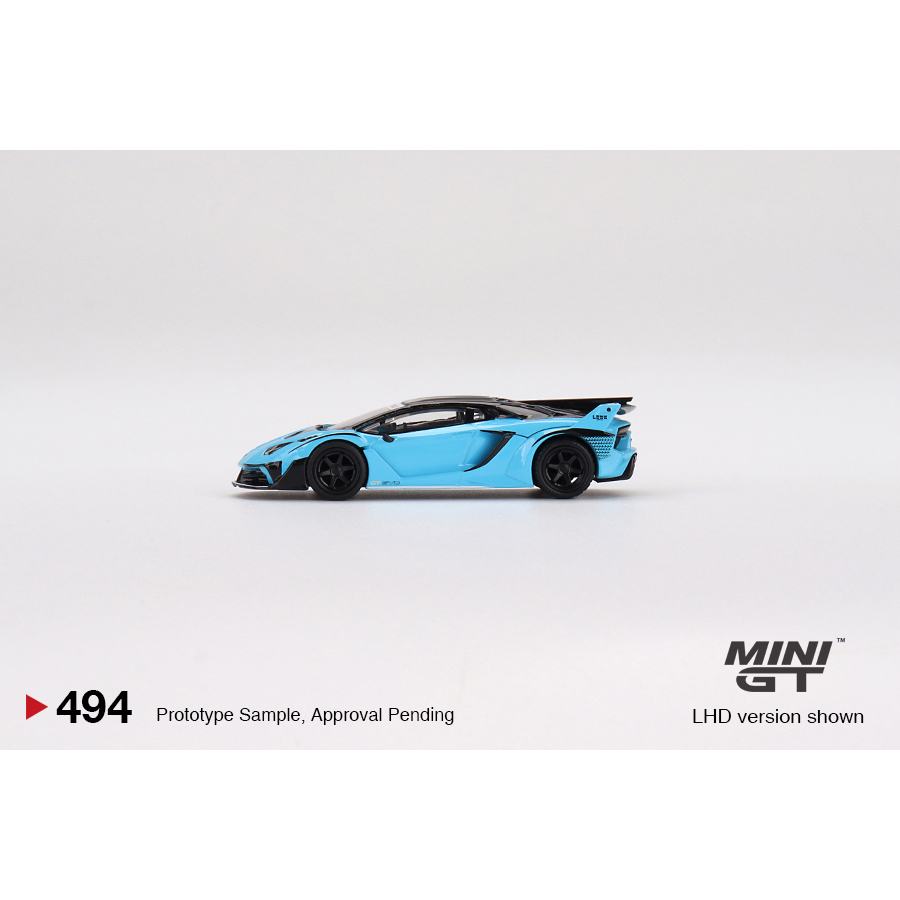 Mô hình ô tô Lamborghini LB-Silhouette WORKS Aventador GT EVO Baby Blue 1/64 MiniGT MGT00494