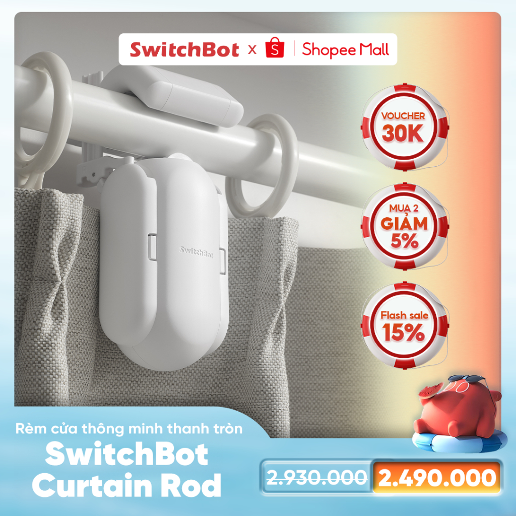 SwitchBot Curtain Rod - Điều khiển rèm cửa thông minh tự động SwitchBot - Hàng chính hãng