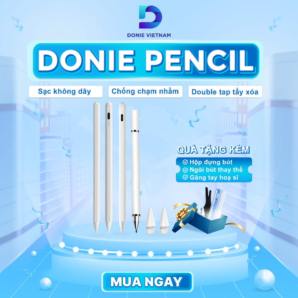 Bút Cảm Ứng Cho Ipad Stylus Donie Pencil Pro Chống Chạm Nhầm Cho Pro 11 12.9 Air 4 5 Gen 6 7 8 9 10 Mini