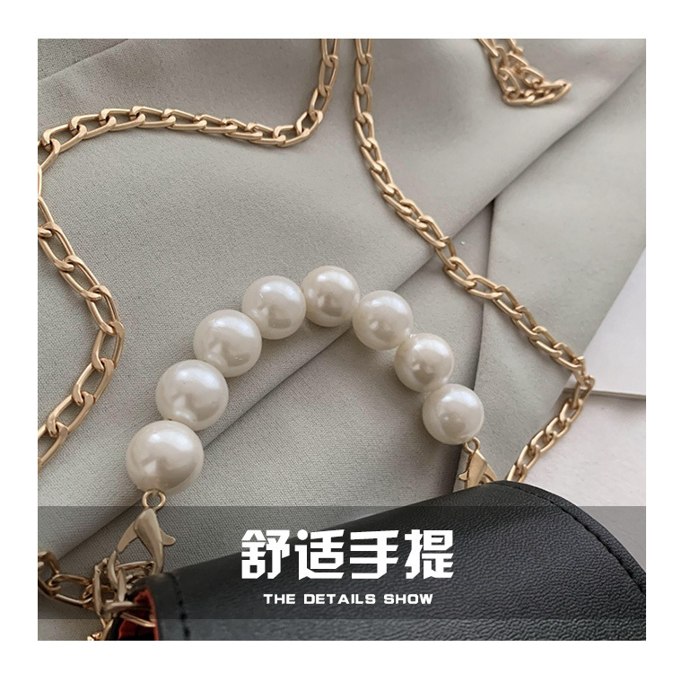 Túi mini nữ túi xách tay đeo chéo da trơn phối dây ngọc quai xích phong cách Hàn Quốc LK336