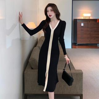 Đầm xinh dáng suông, váy ôm dáng xẻ tà hàng dệt kim thoáng mát quyến rũ BM12