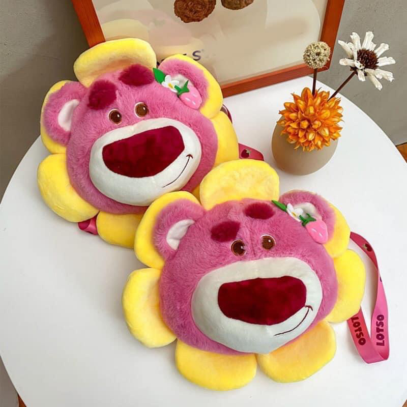 (HÀNG MỚI VỀ) Túi Đeo Chéo Gấu Dâu Hoa Hương Dương Cute Dựng Được Điện Thoại