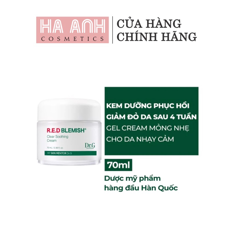 Kem Dưỡng Dr.G Red Blemish Clear Soothing Cream 70ml