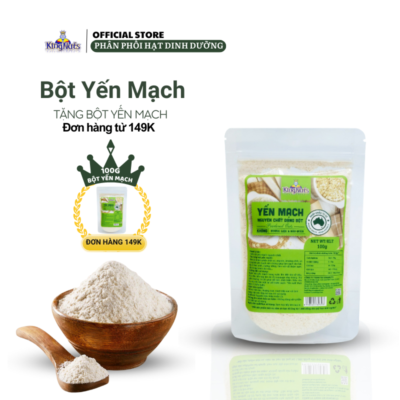 Bột yến mạch làm bánh KingNuts bột yến mạch giảm cân làm bánh ăn uống liền dùng đắp mặt tắm trắng