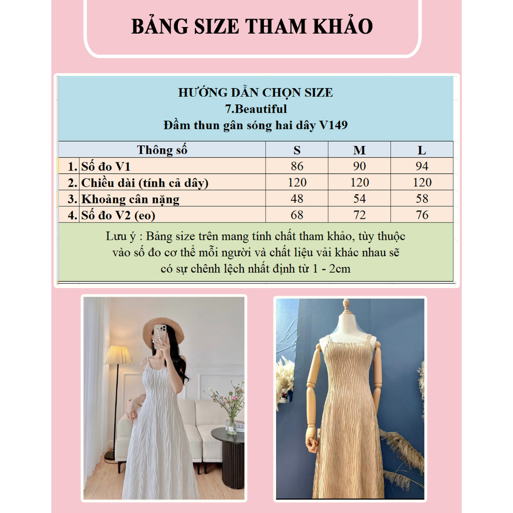 Váy hai dây, đầm nữ maxi dáng xòe dài, chất thun gân sóng  2 lớp cao cấp  phong cách trẻ trung nữ tính  7.Beautiful V149