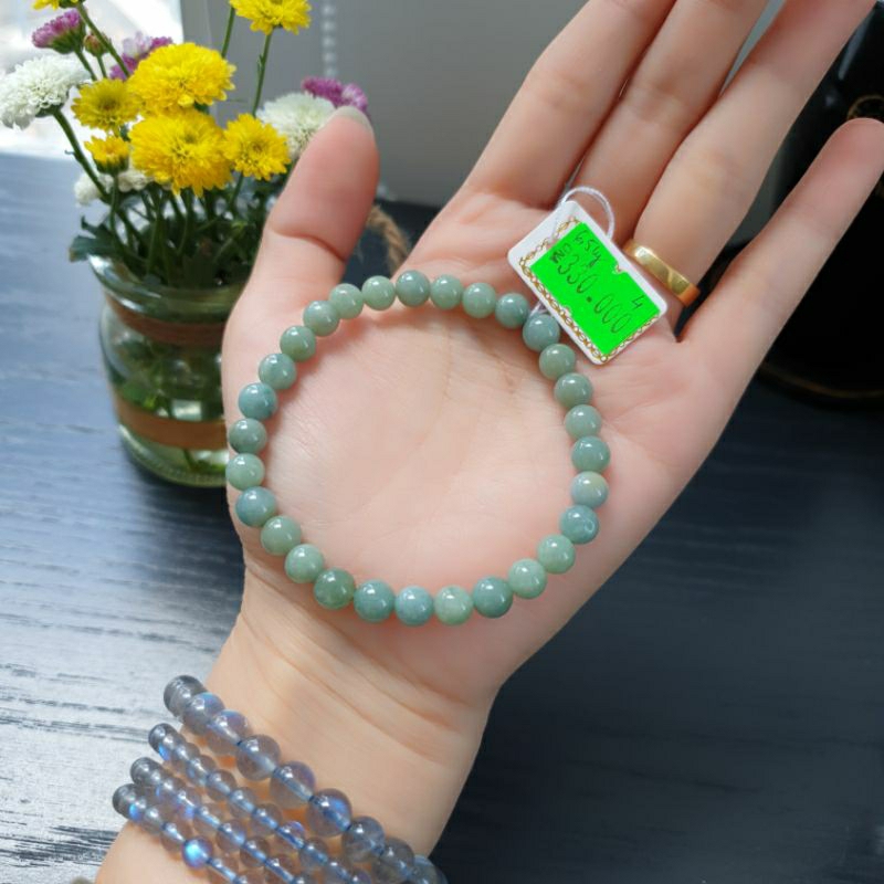 Vòng chuỗi ngoc lam tự nhiên hạt 6ly