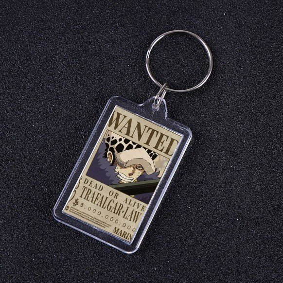 Móc khóa mica IN HÌNH ONE PIECE ĐẢO HẢI TẶC ver WANTED anime chibi xinh xắn tiện lợi dễ thương