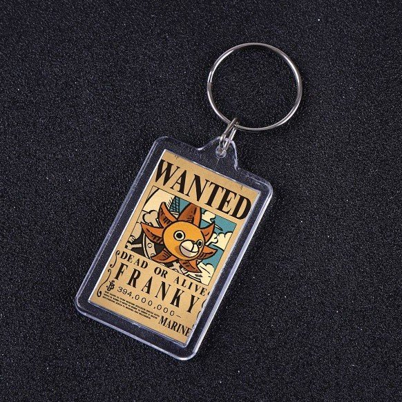 Móc khóa mica IN HÌNH ONE PIECE ĐẢO HẢI TẶC ver WANTED anime chibi xinh xắn tiện lợi dễ thương