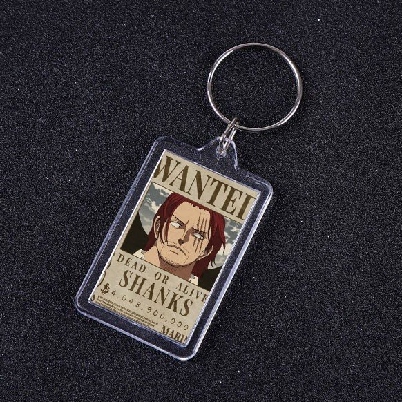 Móc khóa mica IN HÌNH ONE PIECE ĐẢO HẢI TẶC ver WANTED anime chibi xinh xắn tiện lợi dễ thương